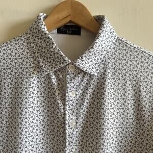 Byron Nelson Golf Polo Men's Medium Performance Shirt Martinis All Over Print